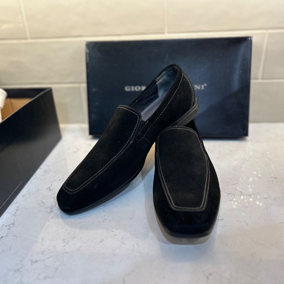 Men’s Shoes – Giorgio Brutini Black Suede Loafers | Comfortable Slip-Size 12 US main image 5
